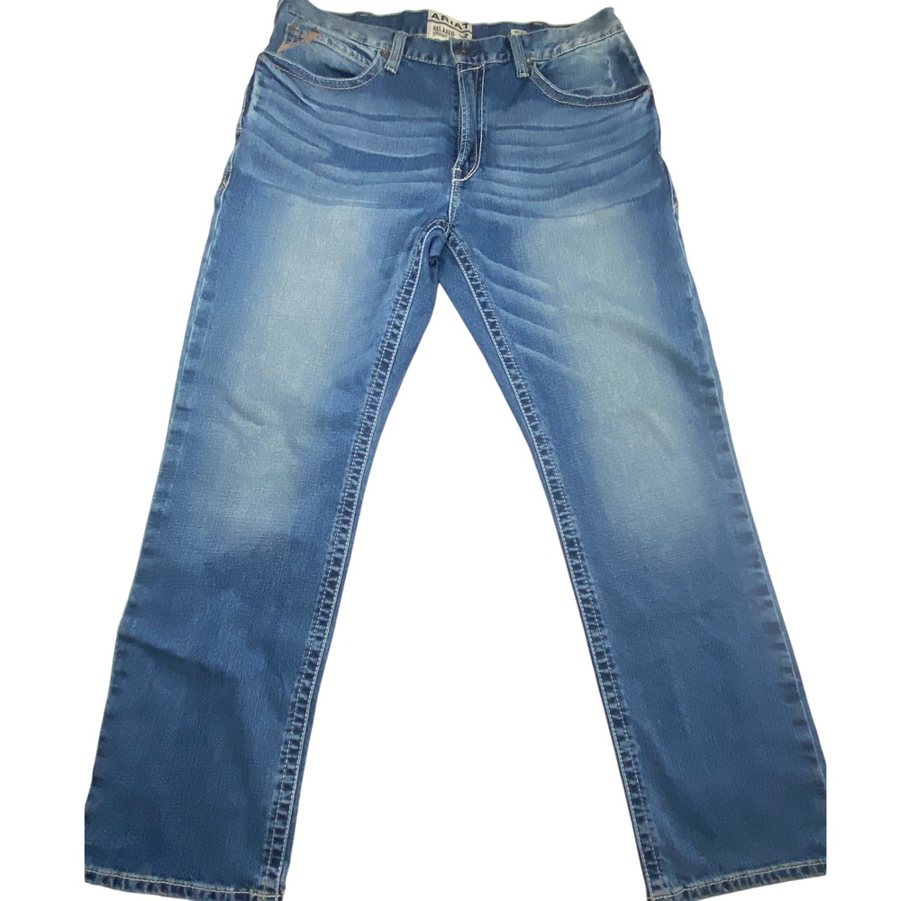 Ariat M4 Relaxed Straight Leg Jeans Mens 38x32 Shoreway Medium Wash Denim